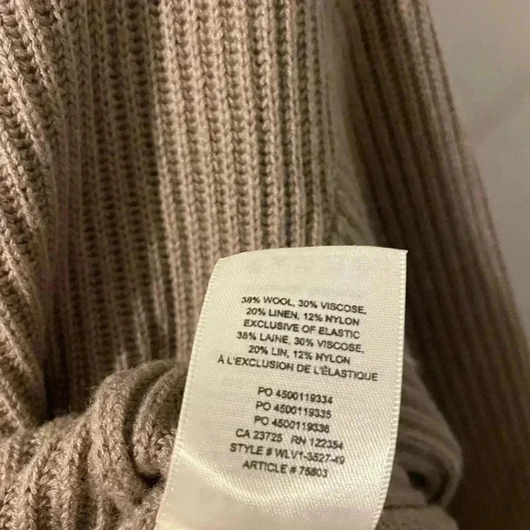 Aritzia Babaton Chalmers Sweater Wool Blend Mock Neck Curved Hem Brown size S - Picture 8 of 8
